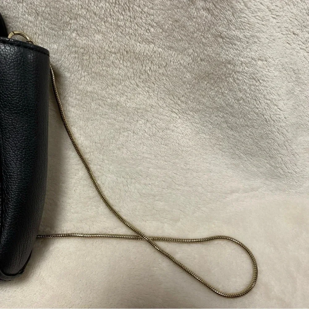 Kate Spade Jill Longacre Couth Black Leather Shoulder‎ Bag Handbag Chain Strap